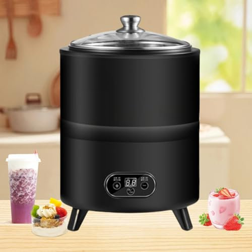 Mofgoe Yogurtiera Commerciale con Controllo Intelligente LCD, Macchina per Yogurt con Temperatura e Tempo Regolabili, Multifunzionale per Yogurt,Nero,8L