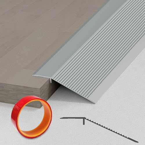 Übergangsschiene Höhenausgleich Alu, Übergangsprofil Höhenausgleich, Abschlussleiste Boden, Übergangsleiste Metall, Türschwellen Übergangs Leiste für Türschwelle, Holzböden, Laminat, Fliesen