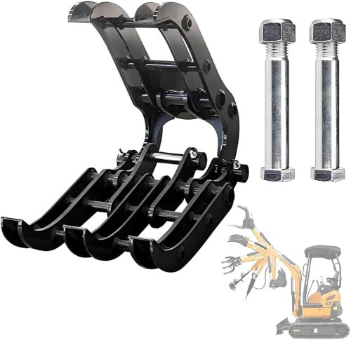 Greiferaufsatz für Minibagger, Baggergreiferklemme für 0,8–1,8-t-Kleinbagger, Holzgreifer aus Metall, zum Transport von Baumstämmen und unregelmäßigen Objekten