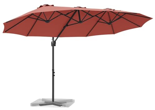 vidaXL Parasol Terre cuite 372 x 198 x 243 cm Polyester et Aluminium