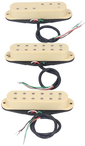 Jeffergarden Ensemble de Micros à Bobine Unique, Matériau ABS, Micros à Haut Rendement pour Guitare, Joueurs de Guitare, Pièces d'instruments de Bricolage