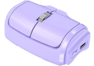 lvifloae Ring Mouse Ratón inalámbrico Giratorio para Uso Horizontal Vertical Modo Dual 2 4G Soporte Bluetooth Compatible con iOS Android Linux Sistemas operativos convencionales (Purple)