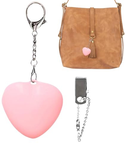 Genérico Luz Para Bolso En Forma De Corazón - Luz Portátil Para Bolso Activada Por Tac-to | Lindo LED Sensor Automático Monedero Resplandor Lámpara De Corazón Llavero Para Mujeres Y Niñas (Rosa)