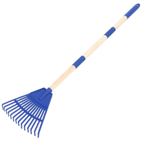 Hohopeti Rastrello da Giardino in Plastica Piccolo con 14 Denti Manico Staccabile Ergonomico Multiuso per Pulizia Foglie Pacciamatura e Aiuole Strumento Portatile per Giardinaggio e