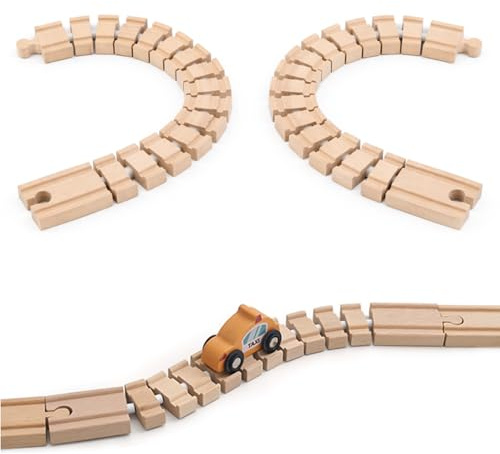 2 Stück Flexible Schienenverbinder für Holzeisenbahn, Holzschienen Zubehör | Flexible Schienenverbinder für Holzeisenbahn, Verbinden Holzschienen einfach und sicher – ideal als Zubehör und Ersatzteil