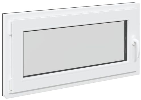 Källarfönster RISOR antracit 100 x 50 cm PVC och glas, modern källarfönsterdesign, hållbar PVC-glaskonstruktion, energieffektiv, värmeisolering, ljudisolering, roterande funktion