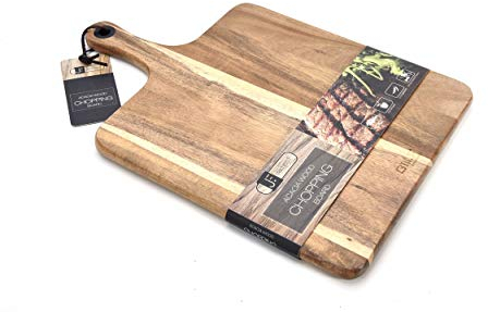 Bill F Since 1983 Acacia Wood Pizza Board/Serving Tray, Pizza Paddle Chopping Board Baking Shovel Cake Lifter for Moving Cookies Pie, Cakes, Bread, 15.4 x 9.8 x 0.6 Inch