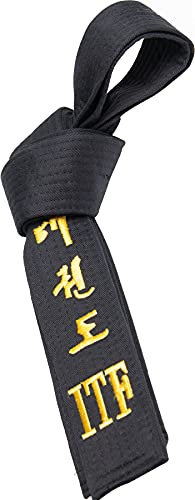 TOP TEN Budogürtel „ITF“ (mit Bestickung) „Taekwon-DO“ - schwarz, Gr. 240 cm