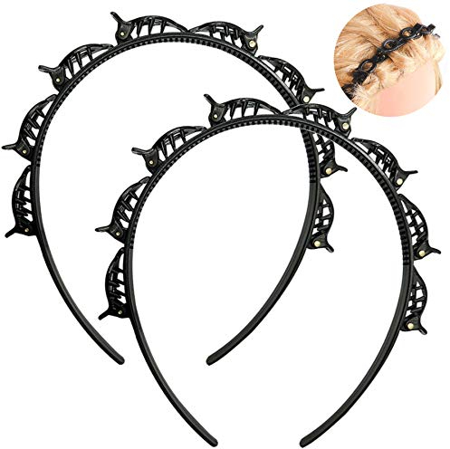 Bangs Hairstyle Hairpin, 2 PCS Frisurenhilfe Haarreif mit Klammern, Haarnadeln Friseurbedarf, Stirnband Haarhalter Haarschmuck Haarband,Haarband mit Clips, Twist Clip Stirnband