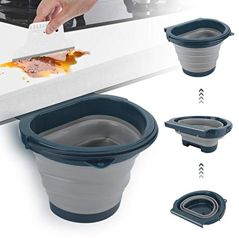 Eleganted Pattumiera Cucina, Pattumiera sospesa Pieghevole 4L per Pattumiera Cestino Bagno da Portatile da Cucina (Grigio)