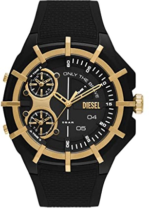 Diesel Framed Uhr für Herren, Quarz-Chronograph Dreizeigerwerk mit Silikon-, Edelstahl- oder Lederarmband