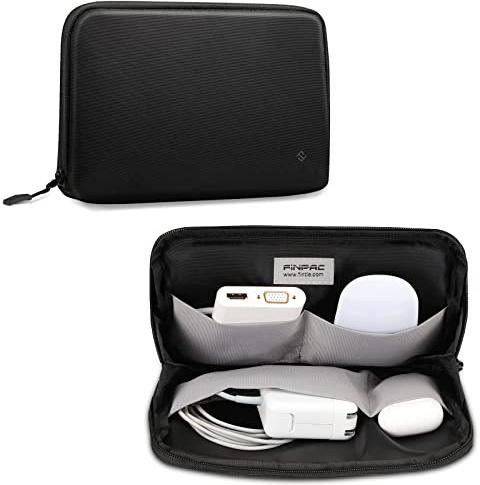 FINPAC Kabeltasche, Elektronische Tasche Tech Zubehör Organizer für MacBook Adapter, Maus, Kabel, Ladegerät, Hub, Power Bank, USB Stick, Netzteil, Festplatte, Reise Elektronik Tech Zubehör Tasche