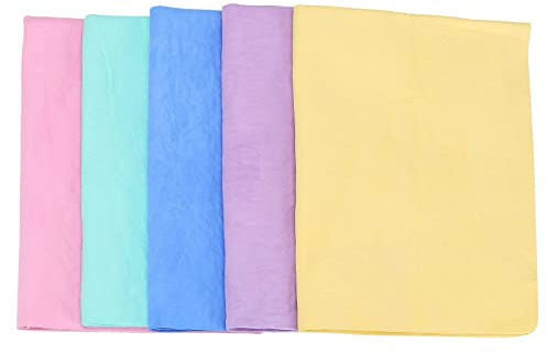 Shammy Cloth for car Drying,Chamois Cloth,Chamois Towel for car, 5-Pack Bag(25X16)