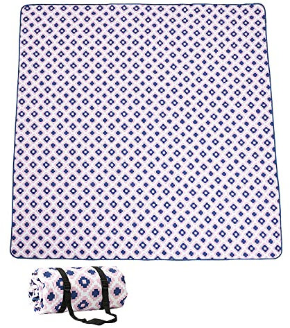 DOTBUY-SHOP Picknickdecke Wasserdicht,Campingdecke Stranddecke Wärmeisoliert Maschinenwaschbar Faltbar Picknickmatte,für Outdoor Strand Campen Wandern Ausflüge (200x200cm,rosa lila Raute)