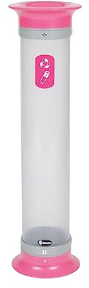 Glasdon Contenedor de pilas Vision™ 15 (3 colores) – Recolector de residuos de pilas pequeño – Tubo de recogida de pilas transparente compacto de 15 litros (Magenta)