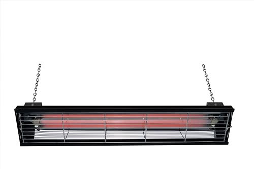 Syner Progetti Lampada riscaldante a sospensione S-LCA, Riscaldamento a infrarossi, Stufa infrarossi a sospensione, Superficie riscaldabile fino 7mq(1000 W, Nero)