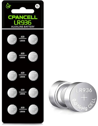CPANCELL LR936 Batteries LR45 AG9 Battery 194 394 1.5v Alkaline Button Cell Watch Batteries (10 Count)