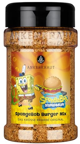 Ankerkraut Spongebob Burger Mix, Schwammkopf Burger Edition, Nickelodeon Kooperation, Hamburger und Cheeseburger Buletten würzen, 230 g im Streuer