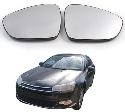 ALOEU Aussenspiegel Glas Ersatz Spiegelglas für Citro-en C5 III Break 2008++, Auto Seitenspiegel Beheizbar Wasserdicht,right-1pcs-With blind Spots