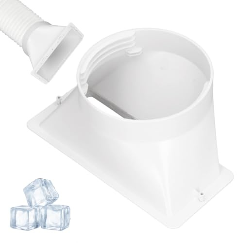 Air Conditioner Exhaust Hose Coupler, Portable Air Conditioning Hose Tube Connector Rectangular to Round AC Window Adapter Exhaust Duct Interface Pipe Hose Connector, 130mm/5.1in