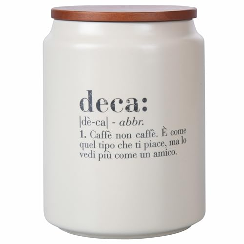 Villa d'Este Home Tivoli Barattolo caffè 800 ml in gres, coperchio in legno, Victionary Deca
