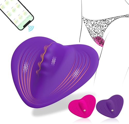 Seckoe vibrator mit app, mini vibration für frauen Vibratorensets mit 9 Frequenzvibratoren, Herzform Vibrationseier Erotik Sexspielzeug für Paare Frauen Vibrator klitoris stimulator für sie (Lila)