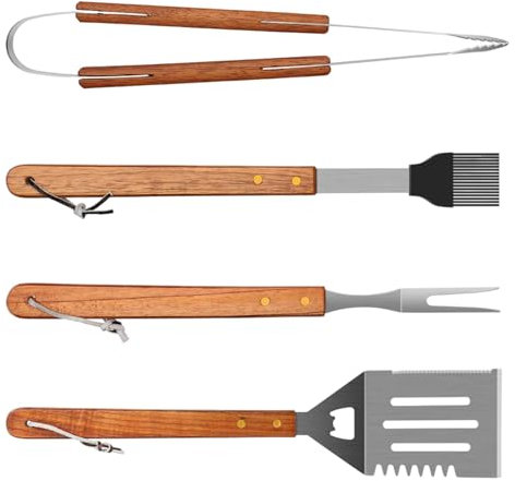 Set di utensili per barbecue da esterno, set di attrezzi per barbecue, set di attrezzi per barbecue, set di attrezzi per barbecue, in acciaio inox, per campeggio all'aperto, accessori per barbecue con