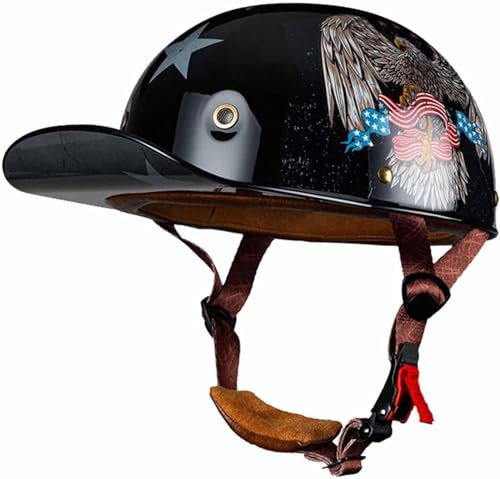 Casco Scooter Portatile Mezzi Caschi Jet ECE Omologato Retrò Casco Scodella Mezzo Elmetto Moto Retrò Cromwell Caschi Mezzo Casco Da Motociclista Vintage Caschi Casco Faccia Aperta Retrò