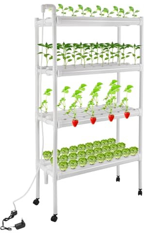 HINOPY - Kit de culture hydroponique à 4 couches - Équipement de plantation hydroponique avec 108 emplacements pour plantes - Pour la maison, le balcon, le jardin, les légumes de balcon