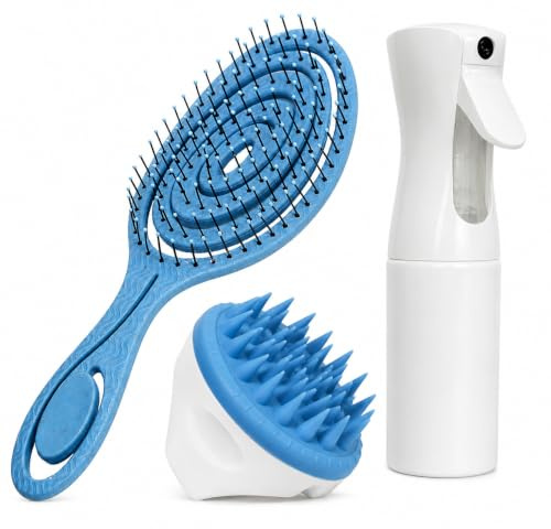 Set Peinado - Cepillo Pelo Antirotura, Cepillo Cuero Cabelludo, Spray Pulverizador agua