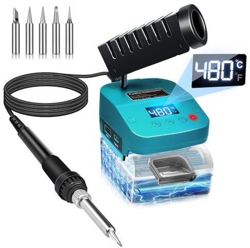 Fer à Souder Sans Fil Pour Batterie Makita 18 V à Chauffage Rapide, Station de Soudage LCD Numérique électrique Avec Ports de Charge USB et Type C, Fer à Souder Réglable Portable Pour Bricolage