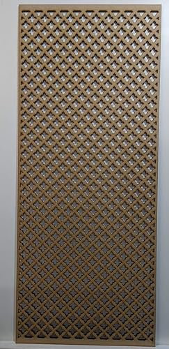 Wooden mesh Decorative Panel, Wall partition, Radiator Cover Grille, Cut-Outs, Kitchen Furniture, Laser Cut in 6mm Thick MDF (Size 1200mm x 500mm) Cross Pattern KZ2. Made in The UK. (unprimed)