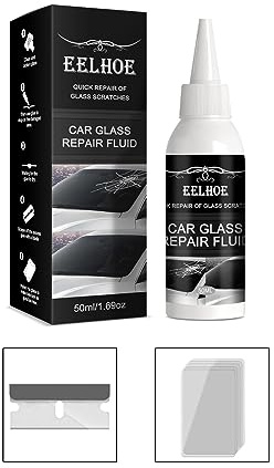 TAITUS Colle de réparation de vitres de Voiture, Pare-Brise, Colle pour Fissures, Colle de réparation, Colle de réparation, Outils de réparation pour Rayures et Fissures de vitres de Voiture (50ml)