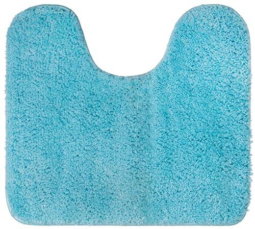 Brandsseller WC Vorleger 45x50 cm mit Ausschnitt aus weichem Mikrofaserstoff rutschfeste Badteppichmatte für Toilette WC-Tuerkis
