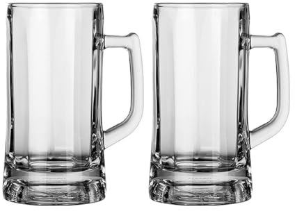 BYPIAOERZ Jarras de Cerveza de Vidrio Jarras de Cerveza Tazas de Vidrio Transparente Vasos Grandes para Beber