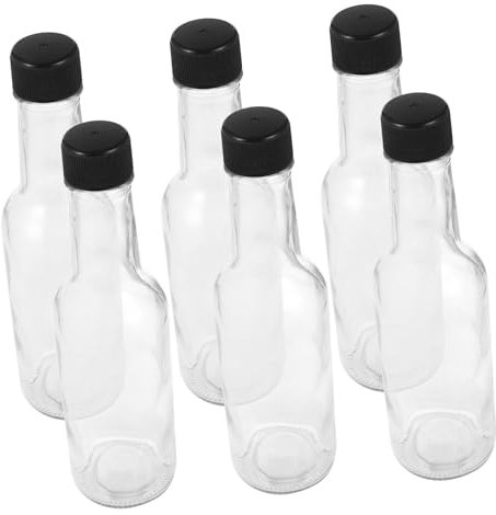 HOLIDYOYO Lot De 6 Bouteilles De Sauce En Verre 150 Ml Couvercle Pe, Distributeurs De Ketchup Et Vinaigrette, Récipient à Condiments Pratiques Cuisine Et Repas En Déplacement