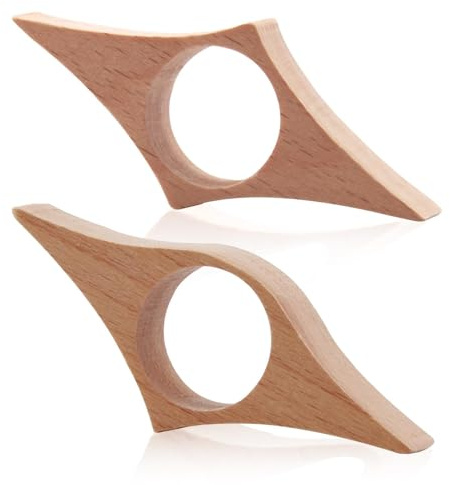 2 Pièces Porte-Livres de 25 MM en Bois de Pouce, Marque-page en bois, Porte-Livres à Pouce, Accessoire de Lecture pour les Amateurs de Livres, les Vers de Bibliothèque et les Enseignants, Hêtre