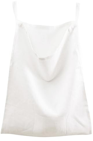 Amazhiyu Hänge Wäschesack 100% Leinen, Platzsparend Wäschebeutel, Tür Hängend Wäschesammler, Hängende Wäschekorb Tasche für Badezimmer, Schlafzimmer, Kinderzimmer, 60x50cm, Beige