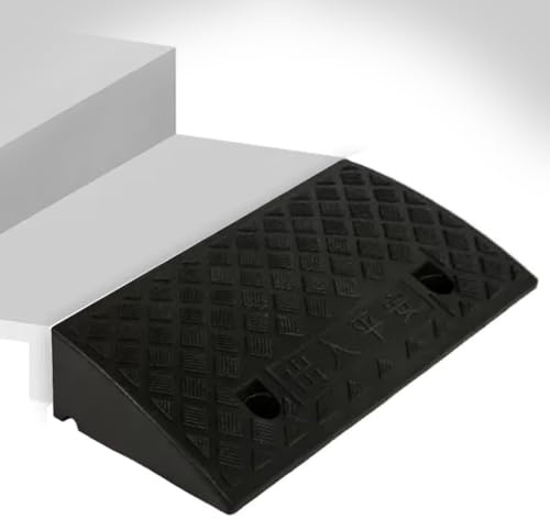 WINARA 3 4 5 Rise Rubber Curb Ramp, 6 7 Threshold Ramp, Heavy Duty Wheelchair Ramp, Non-Slip Driveway Ramp, Kerb Ramp for Scooters Cars Trailer Truck Bik(Black,50x40x17cm)