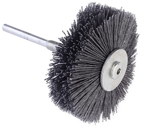 GLEAVI Cepillo De Rueda De Alambre Abrasivo Cabezal De Grano 320, Herramienta De Pulido Para Madera, Apto Para Muebles y Escultura, Accesorio De Lijado Para Superficies Cóncavas y Convexas