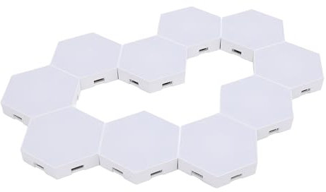Hex -Lichttafeln, App -Fernbedienung RGB LED Sechskant Leichtplatten Wandmontierte WiFi -Musiksynchronisation für Spiele (10 Set)