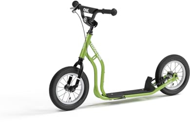 Yedoo One Kinder Tretroller - für Kinder ab 4 Jahren, ab 100 cm Körperhöhe, mit Luftreifen 12/12 - für Mädchen und Jungen, höhenverstellbar mit Ständer und Reflexelementen