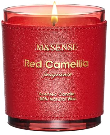 M&SENSE Zitrus-Blumen Duftkerzen im Glas, Natürliche Aromen,283g (42h) Veganes Sojabohnen,Badewannen-Aromatherapie Gegen Stress​,Geburtstagsgeschenk für Frauen