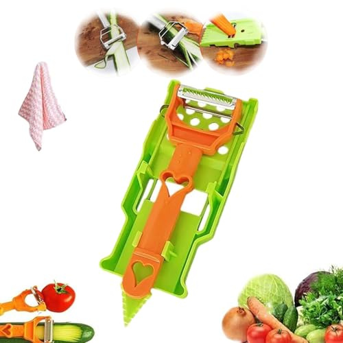 Pelador de patatas multiusos, cortador de verduras y frutas de acero inoxidable con mango ergonómico