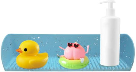 Splash Guard for Bathtub - Silicone Bathtub Edge Water Guard | Space-Saving Waterproof Bathroom Accessories with Strong Suction Cups for Shampoo Toys Brush