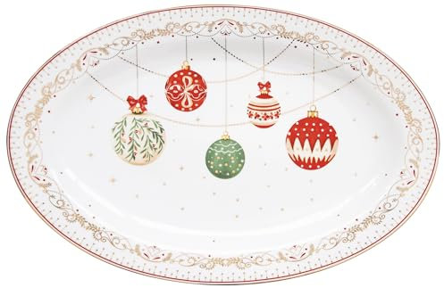 Set de plats de Noël 4 personnes | Ensemble de vaisselle en porcelaine de 8 pièces Noël | Service de table avec 2 assiettes et assiettes à dessert | Assiette de Noël motif de Noël (diamètre des