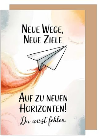 Edition Seidel Premium Glückwunschkarte zum Abschied mit Umschlag. Abschiedskarte mit Spruch Grußkarte Karte Ruhestand Jobwechsel Arbeit Mann Frau Kollege Kollegin Freunde neue Wege (AS158 SW025)