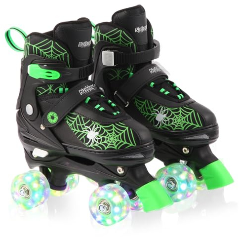 Roller Skates for Boys Kids,4 Sizes Adjustable Quad Skates with Light up Wheels,Birthday Gift for Boys Kids Beginners