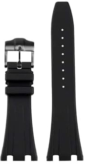 Générique Bracelet de montre en caoutchouc silicone 28 mm compatible avec Audemars Piguet AP Royal Oak Offshore AP15710 15703 15400 26470 for homme(Black black)