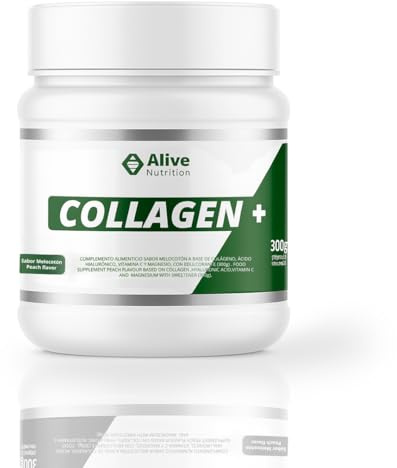 Colágeno en Polvo. Complemento alimenticio en polvo. Colágeno Hidrolizado sabor Melocotón. Con Ácido Hialurónico, Vitamina C y Magnesio. Suplementos.